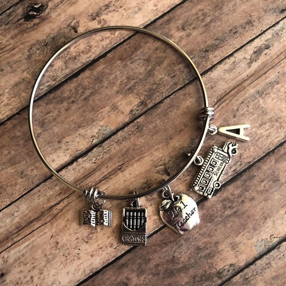 Handmade Teacher Charm Bracelet 🍎 👩‍🏫